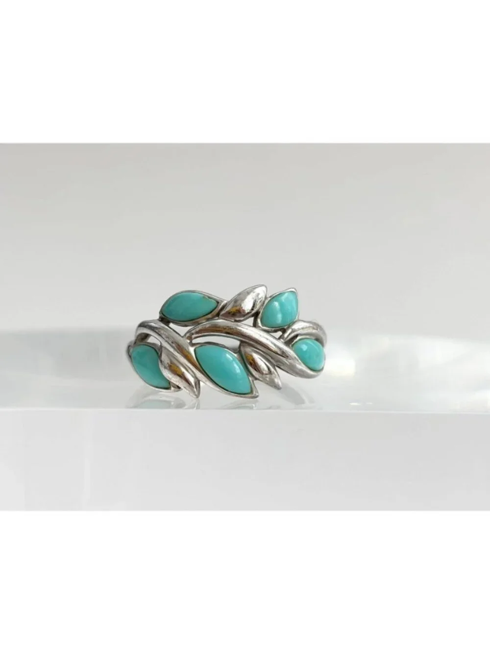 Southwest Sleeping Beauty Turquoise Sterling Silver 925 Vintage Ring - sz 9
